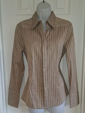 Yansi Fugel Stripe Button Down Shirt Small